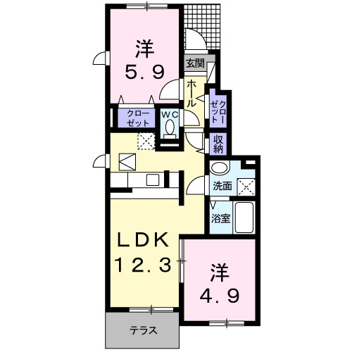 パークイースト 105号室 間取り