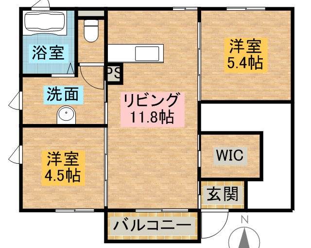 スクーデリア 102号室 間取り