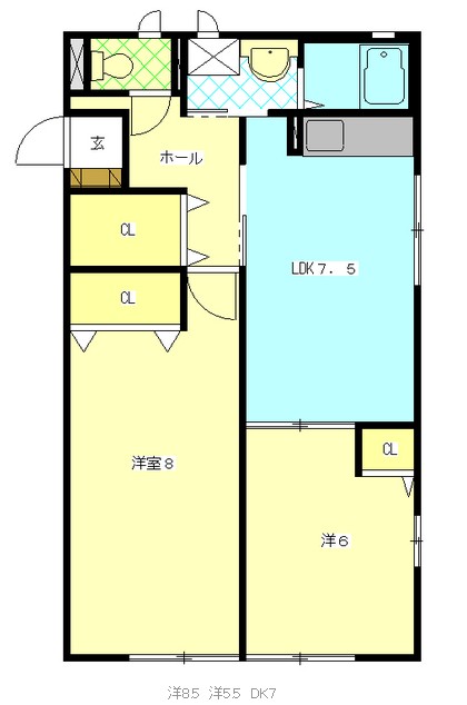 グランディー 203号室 間取り