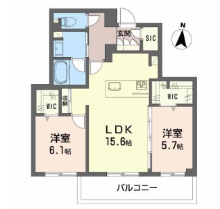 グランメゾン南浅田 102号室 間取り