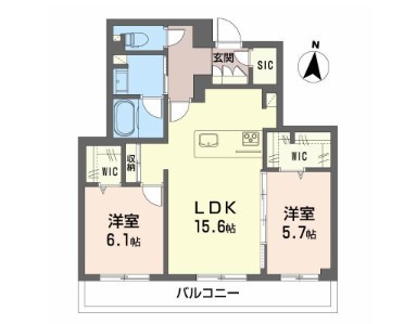 グランメゾン南浅田 202号室 間取り