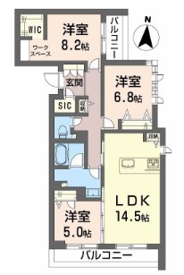 グランメゾン南浅田 201号室 間取り