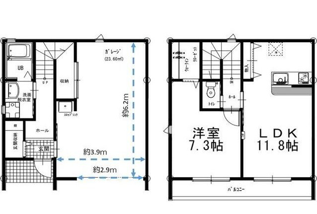 アンソレイユ A号室 間取り