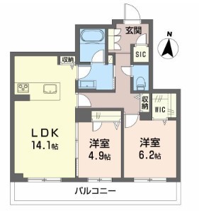 グランメゾン南浅田 303号室 間取り