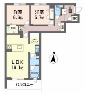 グランメゾン南浅田 105号室 間取り