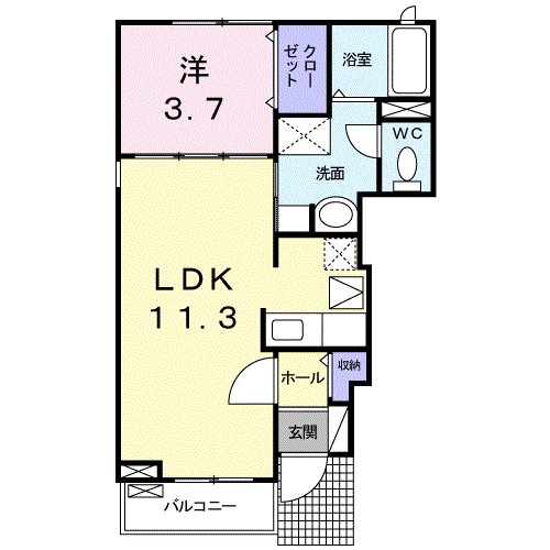 ソフィア 101号室 間取り