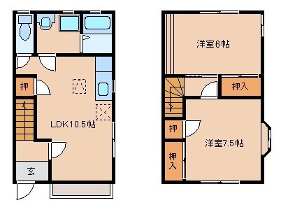 テラスハウス袴田 A-1号室 間取り