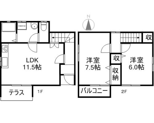 竹村紡織志都呂貸家 間取り