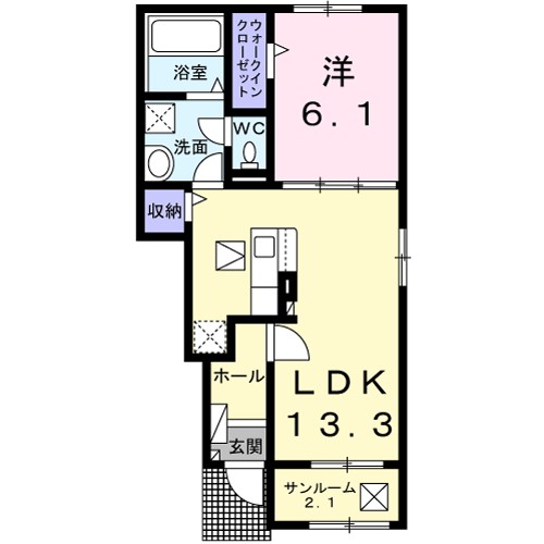 ブラウニー 106号室 間取り