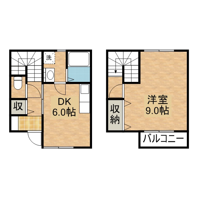 ＣｏｒａｌＢｌｕｅⅡ A号室 間取り