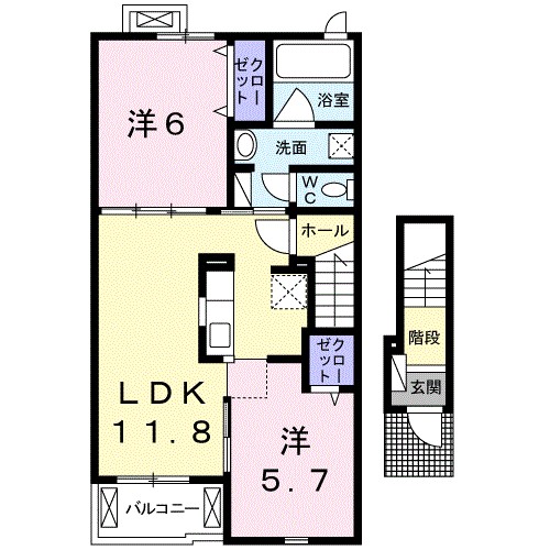 Ｙ・Ｓｔａｇｅ 203号室 間取り