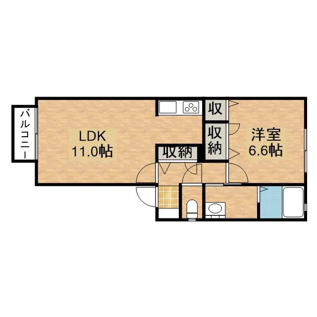 パラシオンワシヅ 101号室 間取り