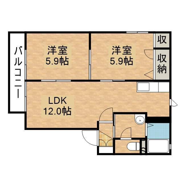 アプリコット C202号室 間取り