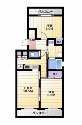レイクパレス中村Ａ 401号室 間取り