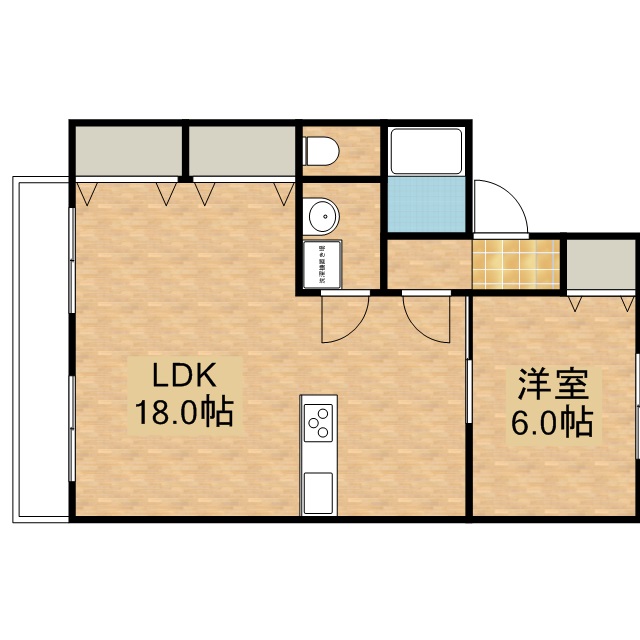 五平ハイツＤ 201号室 間取り