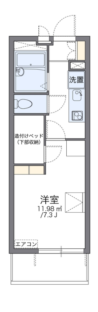 レオパレスチェリービレッジ 102号室 間取り