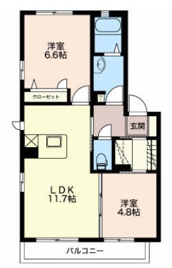サウスバレーＢ 202号室 間取り