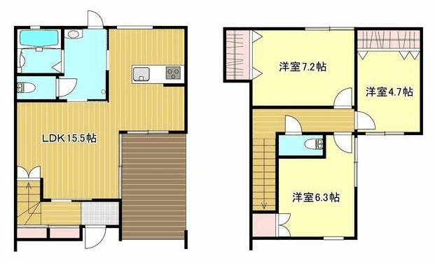 パープルハート A-3号室 間取り