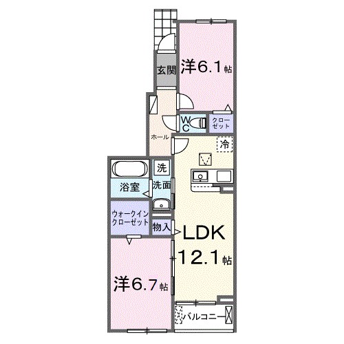 ベル・グラース 105号室 間取り