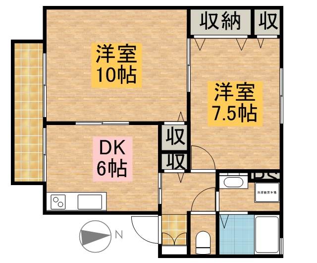 ノア天の峯 102号室 間取り