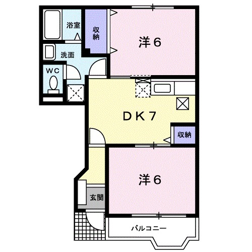 プリーマ 102号室 間取り