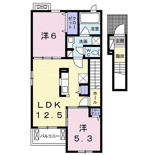 メテオール 202号室 間取り