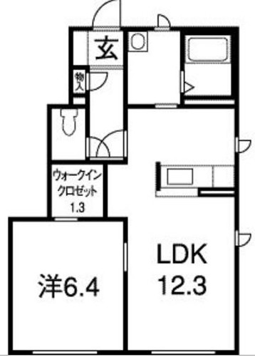 シャトレー・ブランシェ 101号室 間取り
