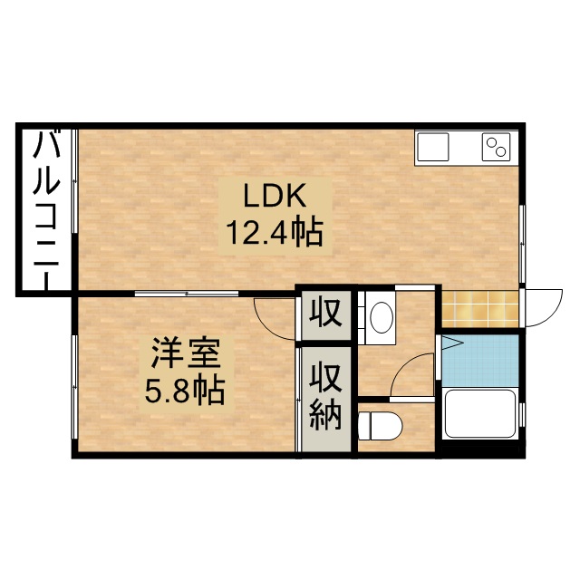 フレグランス可美Ｂ 103号室 間取り