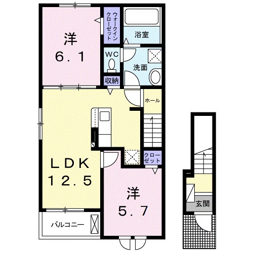 ミイキ　Ⅱ 201号室 間取り