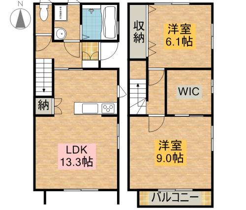 カンパネラハウス 101号室 間取り