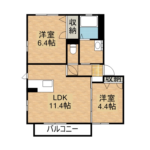 クレールソフィア B202号室 間取り