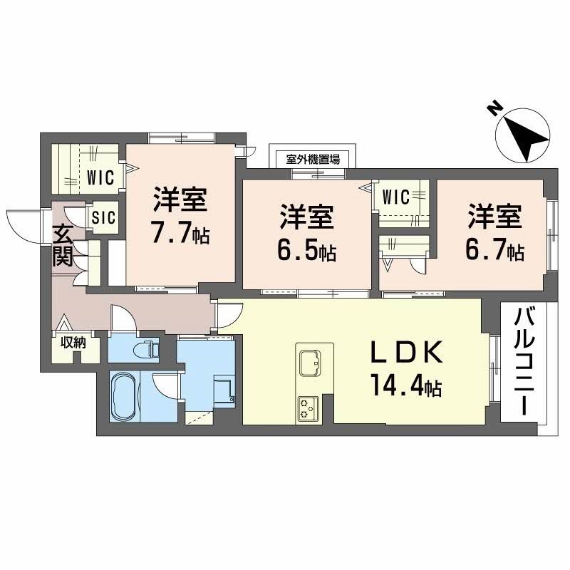 Ｆｌｅｕｒｉａ 201号室 間取り