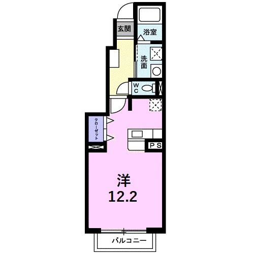 プリムローズトモ　Ｂ 102号室 間取り