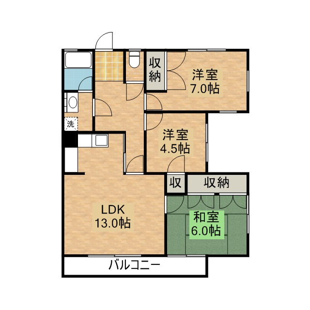 シャトー蜆塚Ⅰ 101号室 間取り