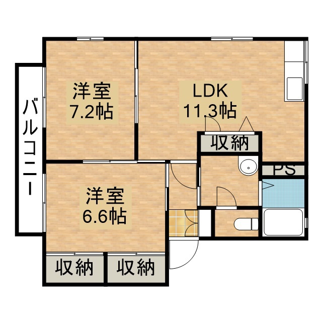 ディアス・ブリッツァＢ 202号室 間取り