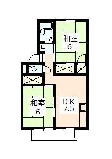 プレジール若葉 201号室 間取り