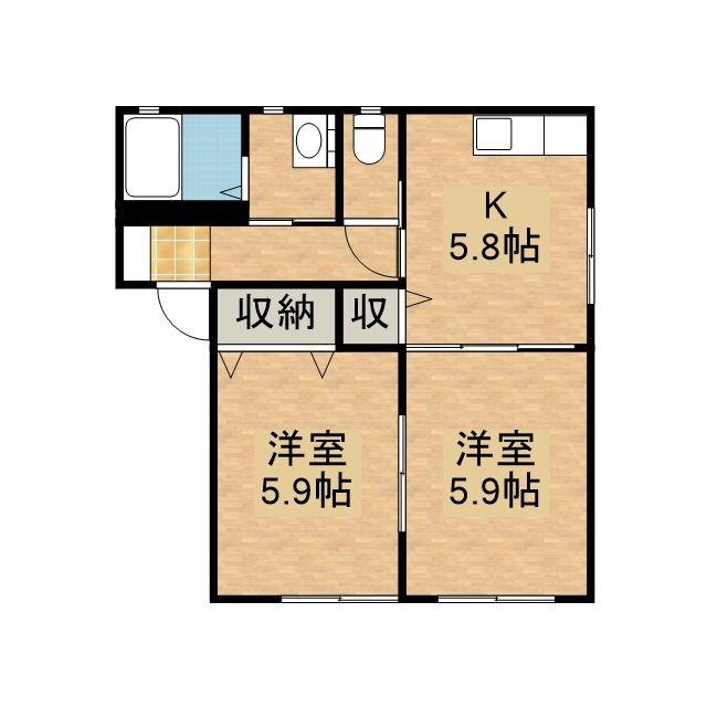 キオラ・カズＡ 202号室 間取り