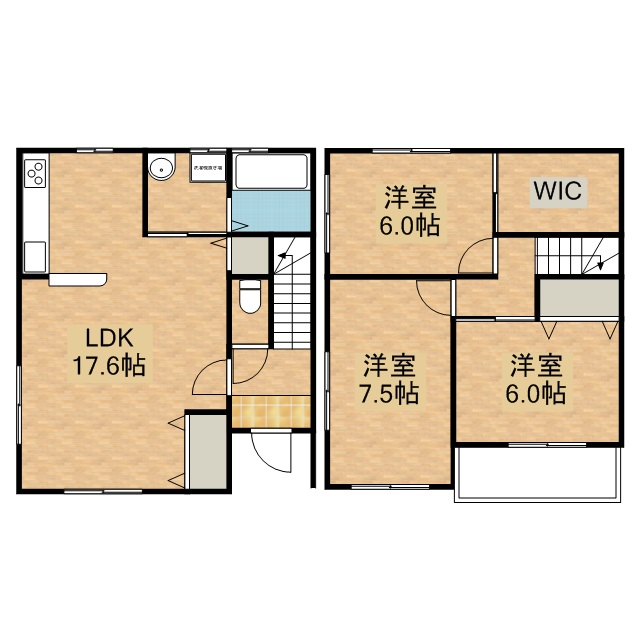 メゾネットハウス広沢 A(東)号室 間取り