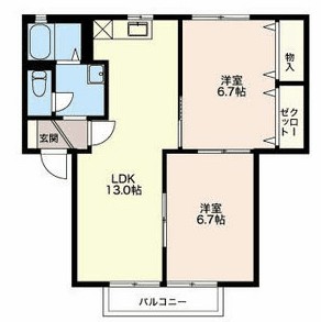 アヴァンセⅠ 102号室 間取り