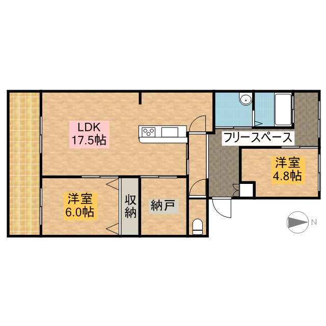 ＬＵＭＩＵＳ　ＳＡＮＡＲＵＤＡＩ 305号室 間取り