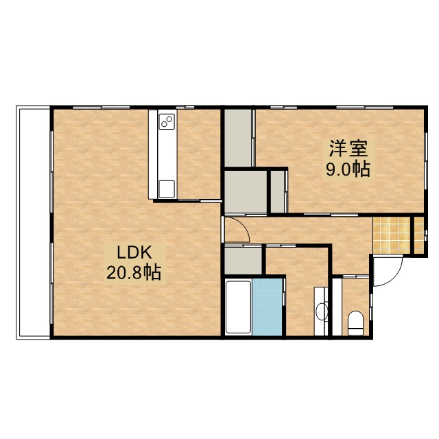 シエスタ海老塚 201号室 間取り