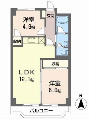 グリーンハイツフジタ 3-D号室 間取り