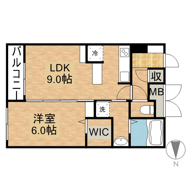 Ｌ’ａｌｂａ　ｄｉ　ｐｒｉｍｏ 109号室 間取り