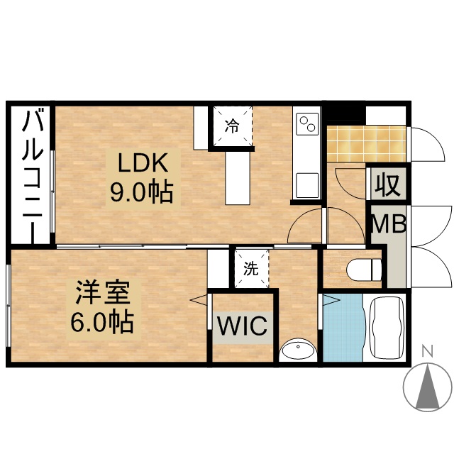 Ｌ’ａｌｂａ　ｄｉ　ｐｒｉｍｏ 304号室 間取り