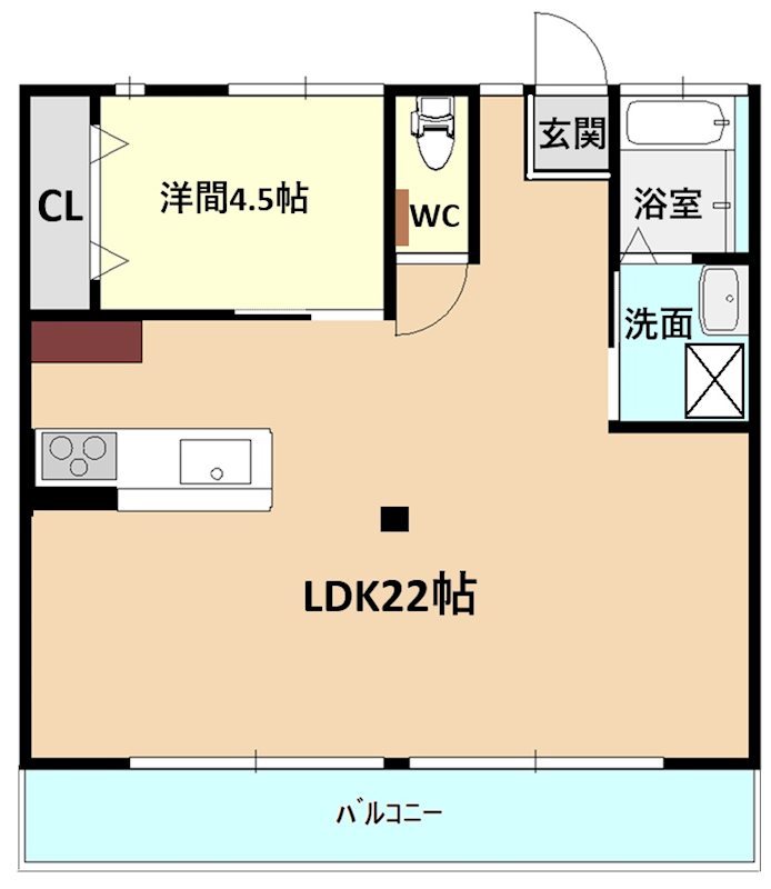 シティハイムシンガイ 201号室 間取り