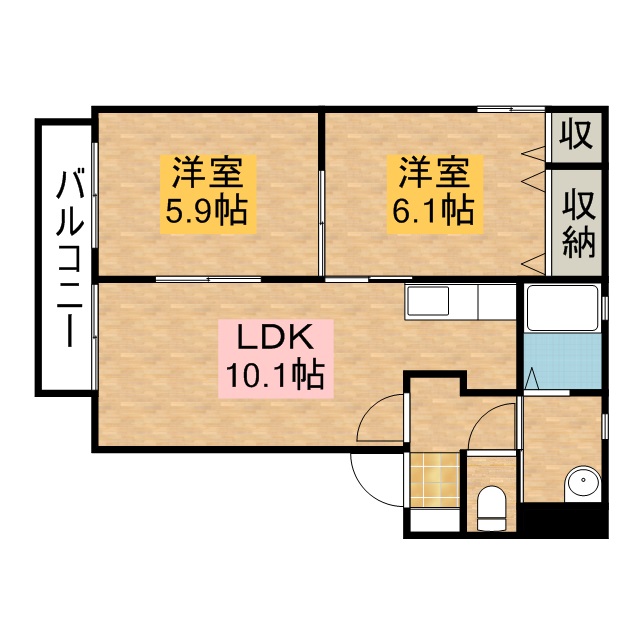 プレミール A202号室 間取り