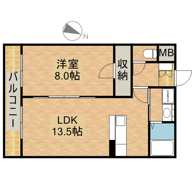 サンライズ布橋 508号室 間取り