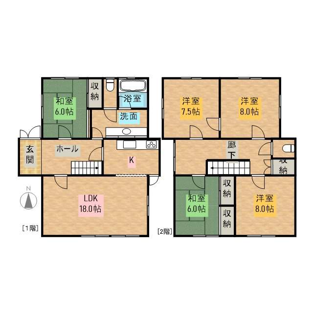 志都呂町５３４－５貸家 間取り