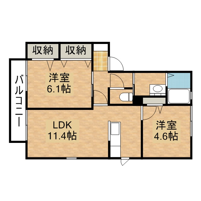 パインクレストＡ 201号室 間取り