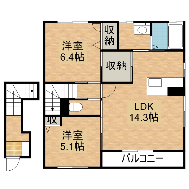 サンモールガーデンＡ 202号室 間取り